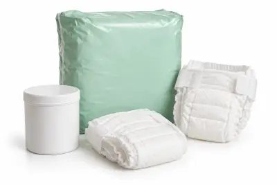 Baby emergency kit (diapers, formula container) (illustration)