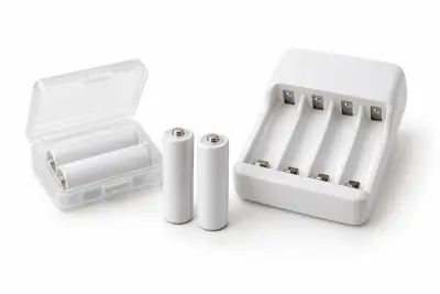 Rechargeable AA batteries + charger (illustration)